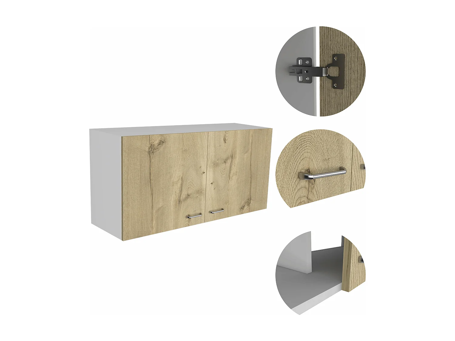 Pensile da cucina Napoli, con due ante , 49.02 cm X 99.82 cm X 32 cm , Multicolore