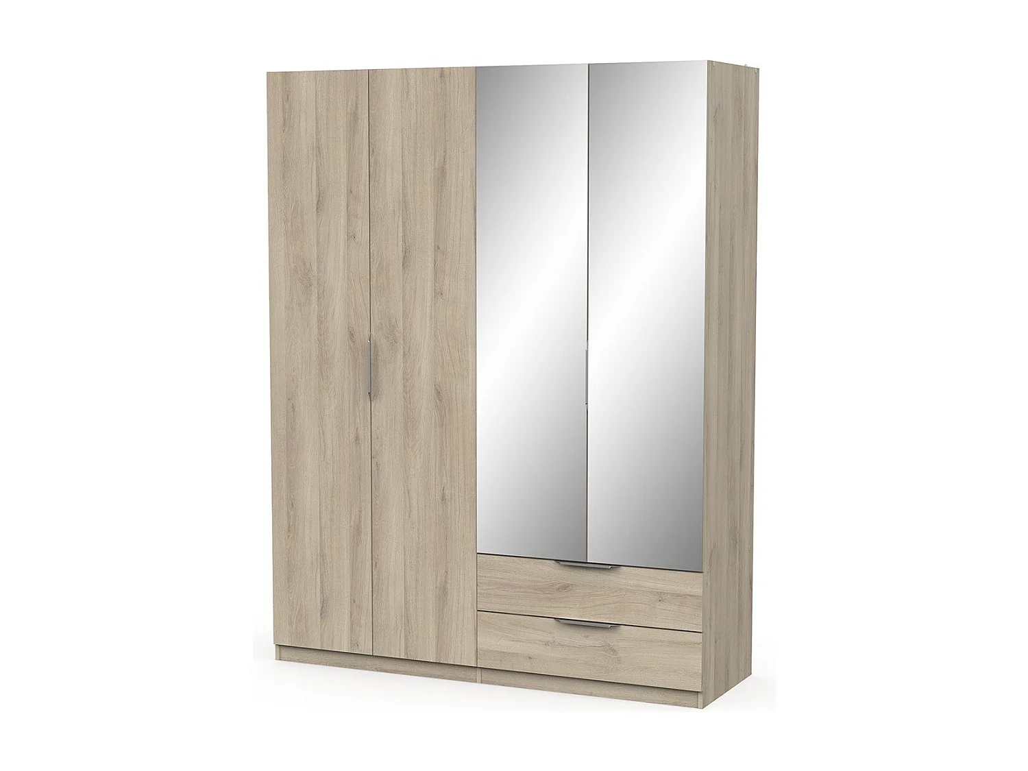 Armadio 4 ante, 2 cassetti e 2 specchi Ghost - L157,3 cm
