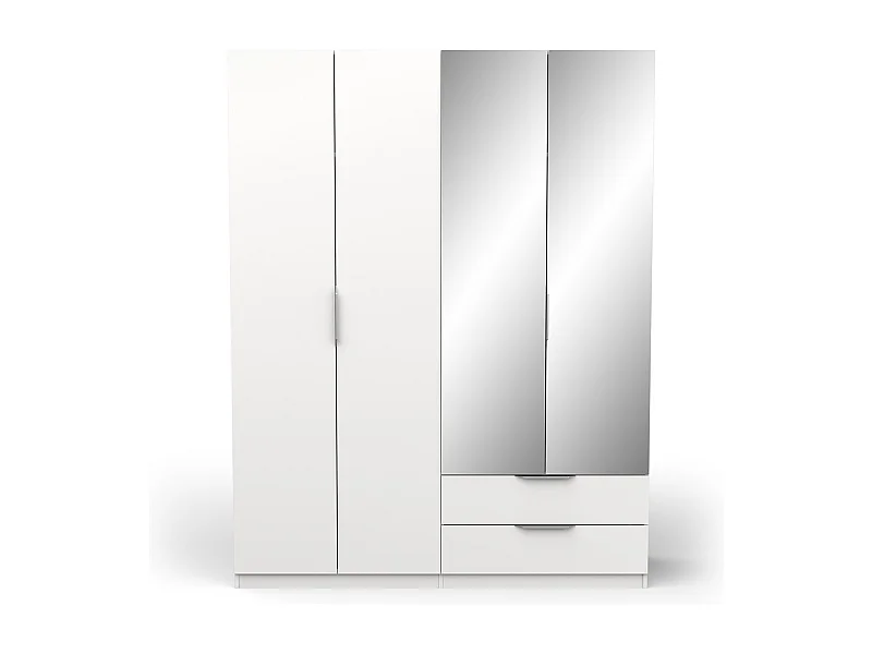 Roupeiro c/espelho AMBIHOME SHADE 12 - Branco, C157xP51xA203cm