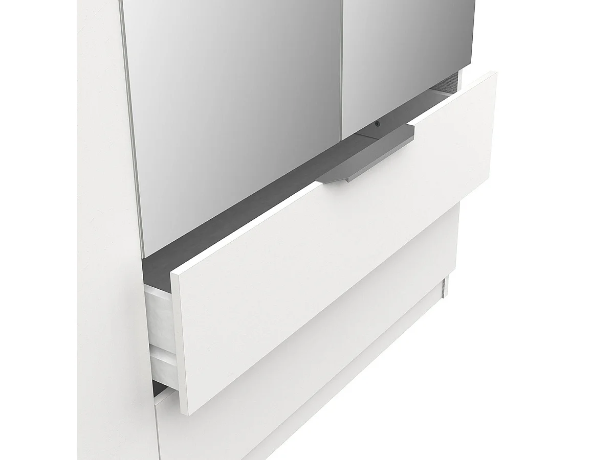 Roupeiro c/espelho AMBIHOME SHADE 12 - Branco, C157xP51xA203cm