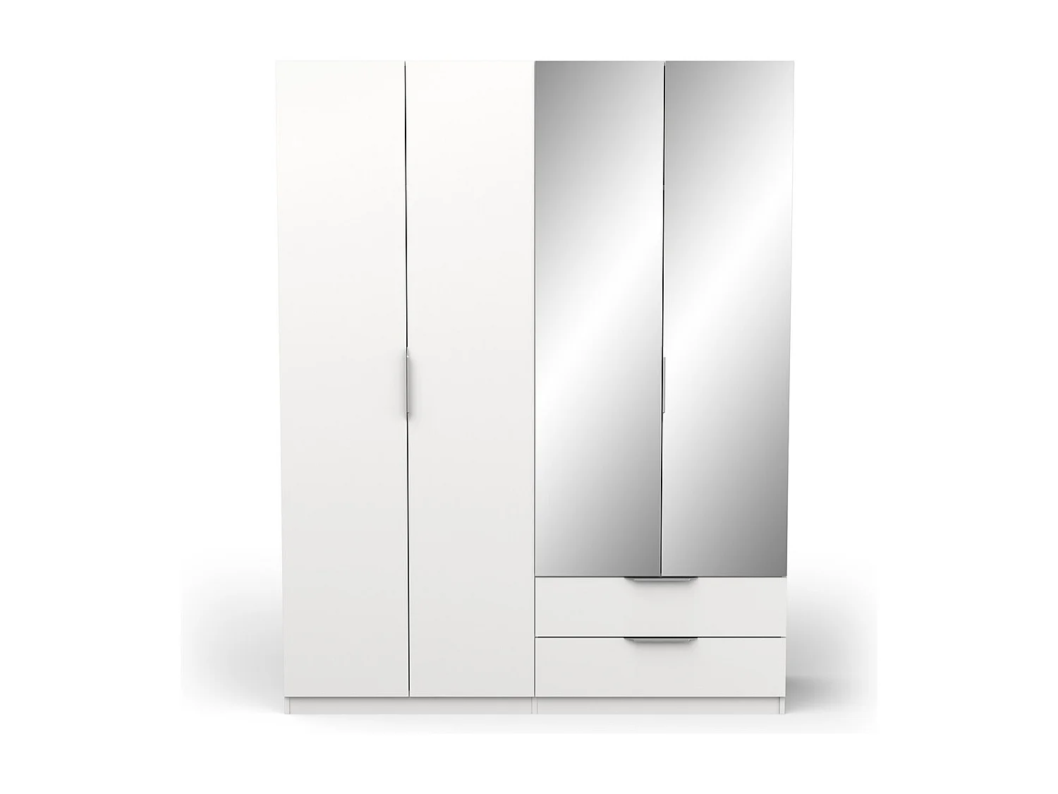 Szafa Ghost z 4 drzwiami, 2 szufladami i 2 lustrami - dł. 157,3 cm