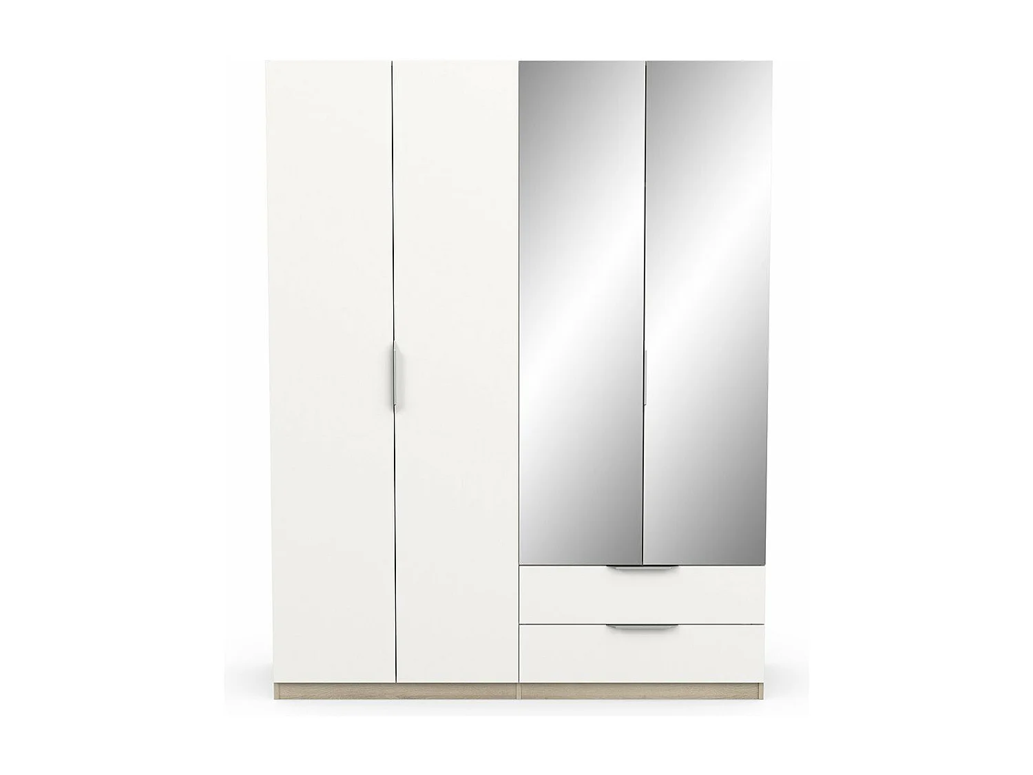 Roupeiro c/espelho AMBIHOME SHADE 12 - Branco/Carvalho, C157xP51xA203cm