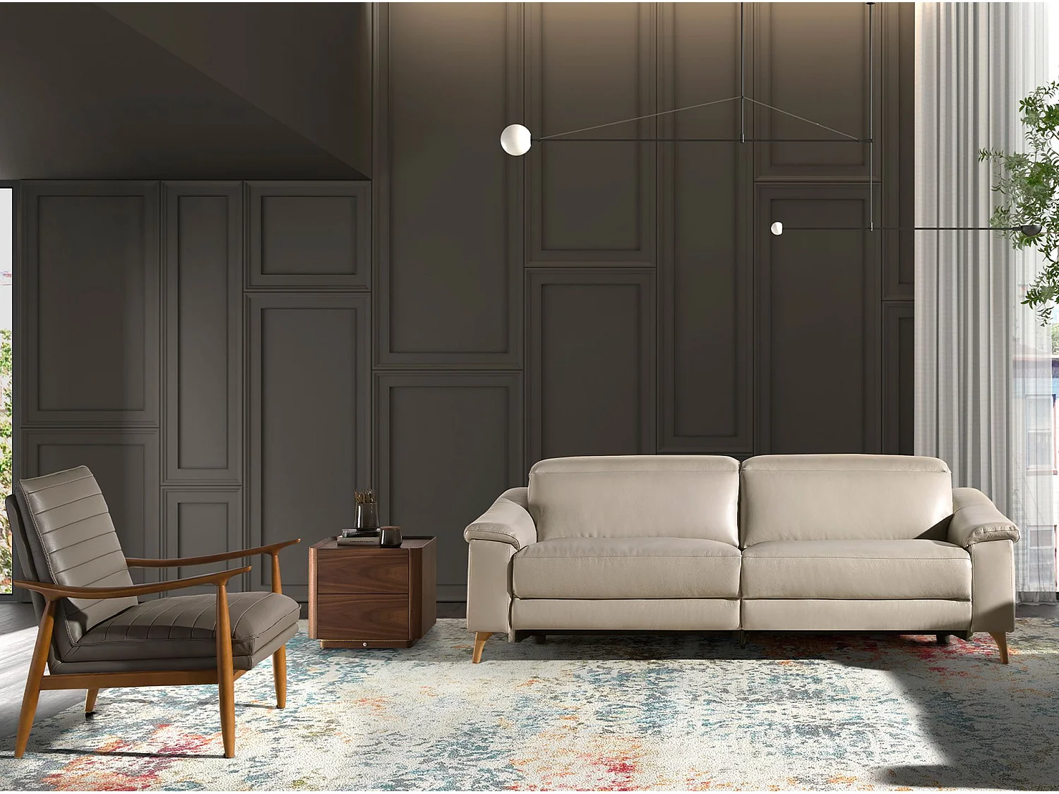 Nachttisch aus Nussbaumholz mit Beleuchtung 7165 ANGEL CERDA