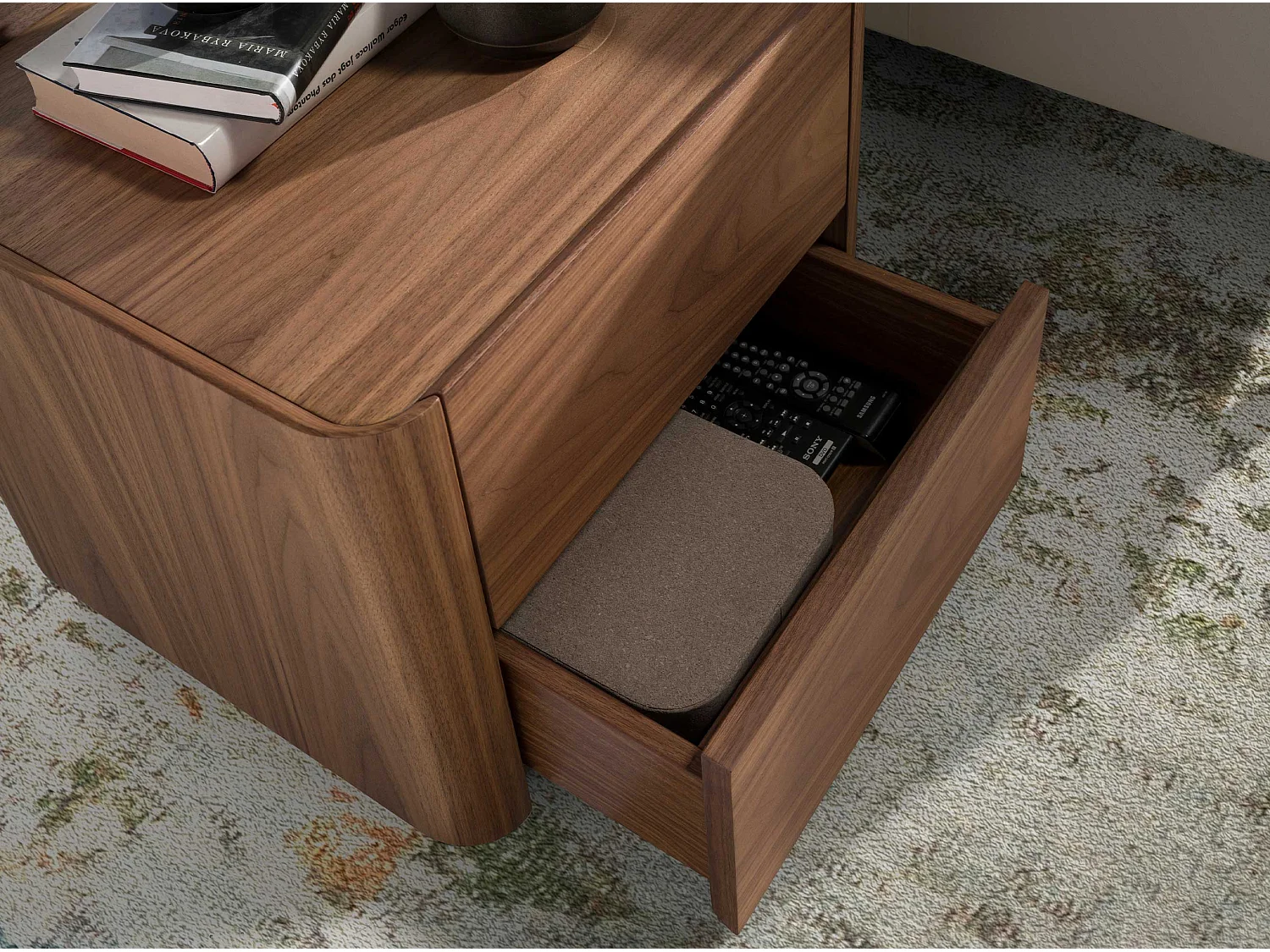 Nachttisch aus Nussbaumholz mit Beleuchtung 7165 ANGEL CERDA