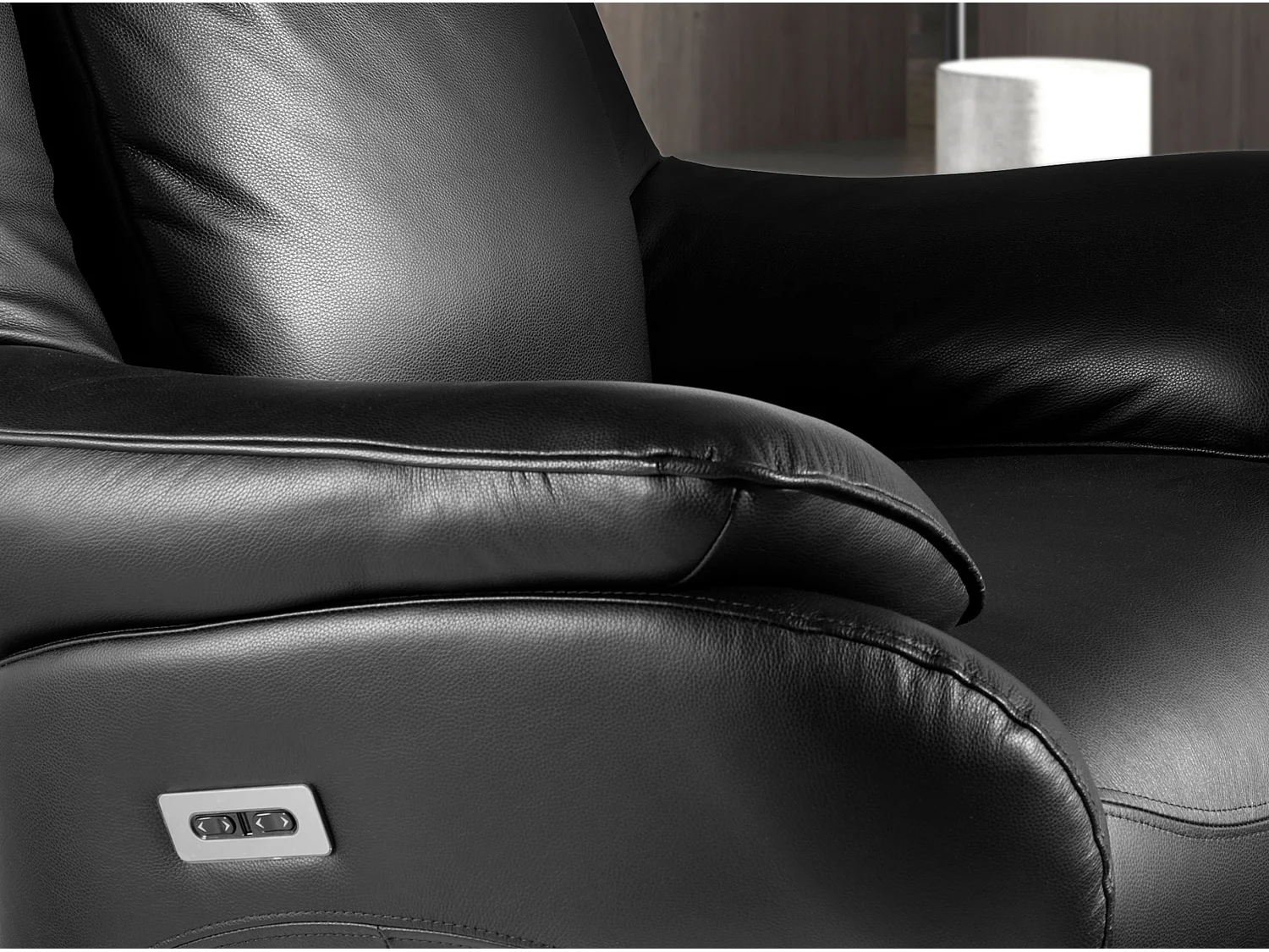 Fauteuil pivotant en cuir noir 5124 ANGEL CERDA