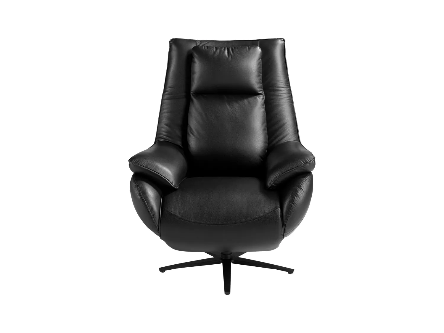 Drehsessel aus schwarzem Leder  5124 ANGEL CERDA