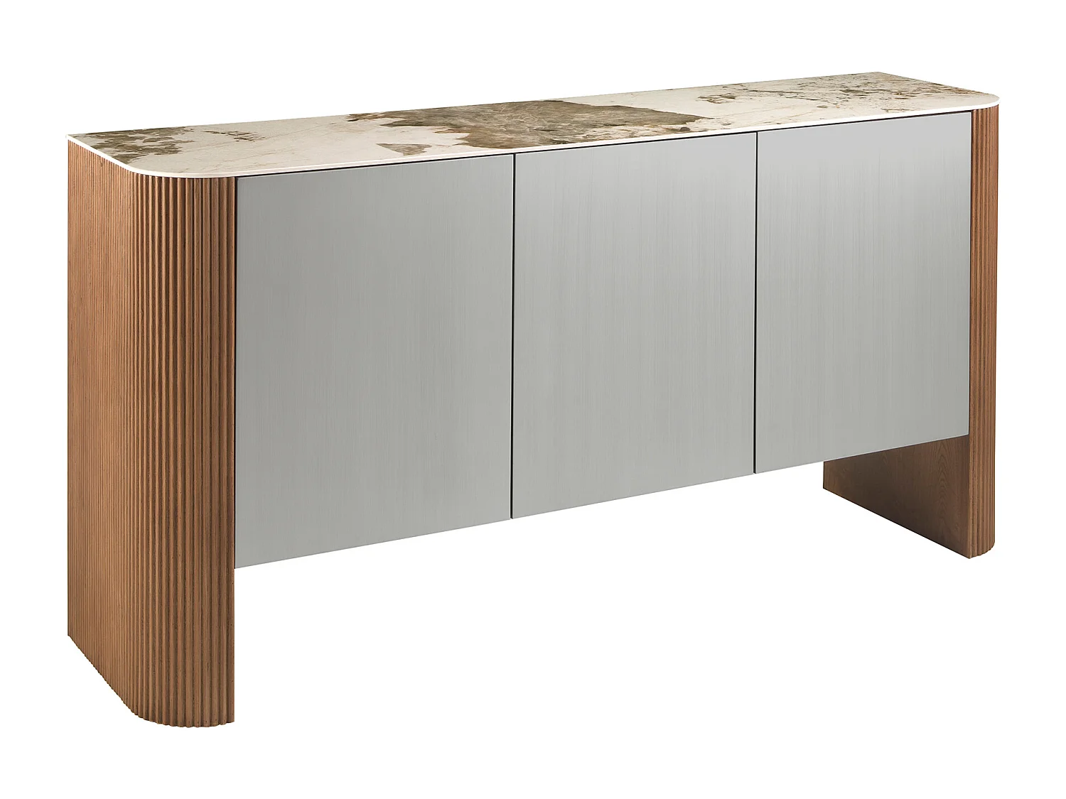 Buffet en bois argenté, noyer et plateau en marbre de porcelaine 3261 ANGEL CERDA