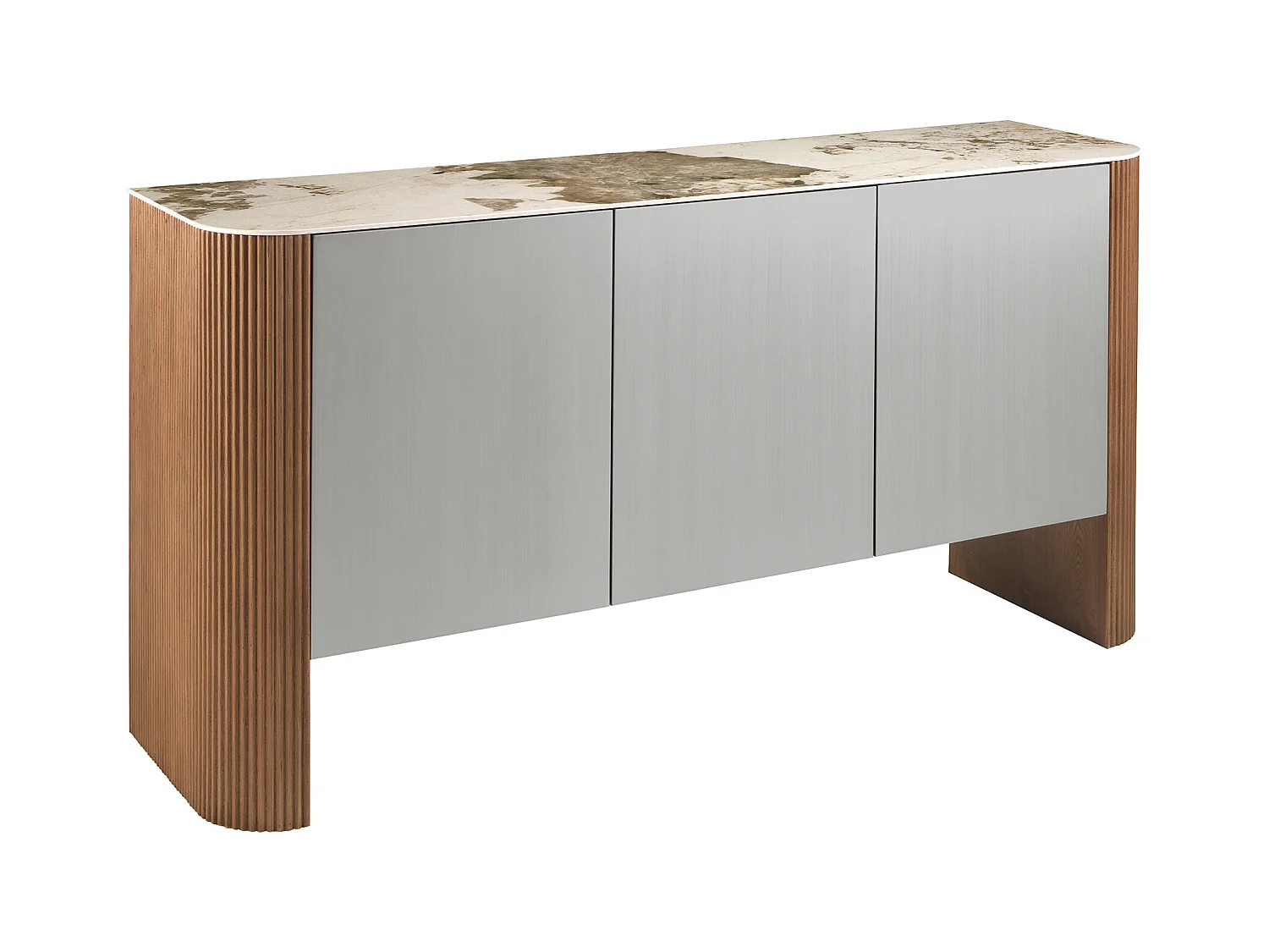 Dressoir van zilver hout, walnoot en porselein marmeren blad 3261 ANGEL CERDA