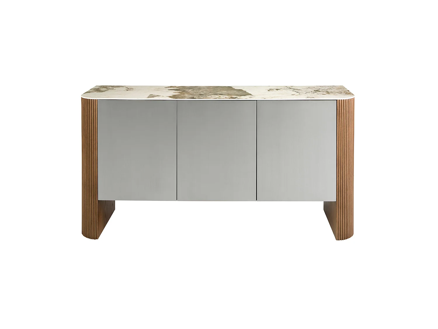 Dressoir van zilver hout, walnoot en porselein marmeren blad 3261 ANGEL CERDA