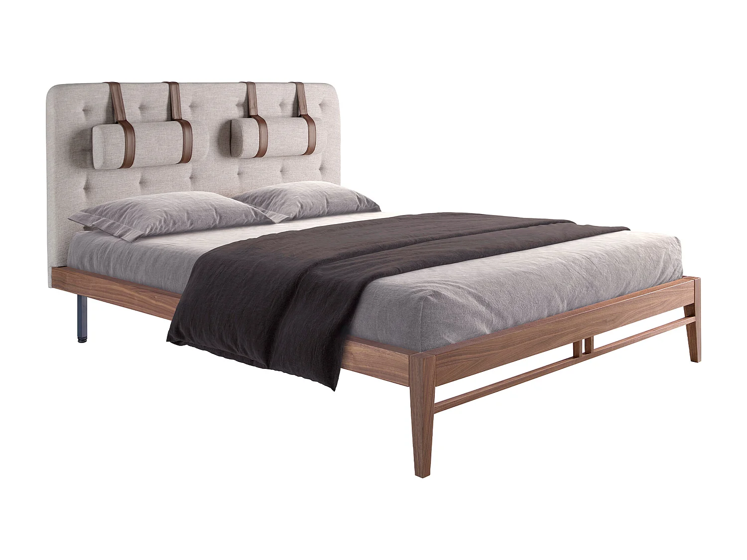 Lit tufté en tissu gris 7179 ANGEL CERDA