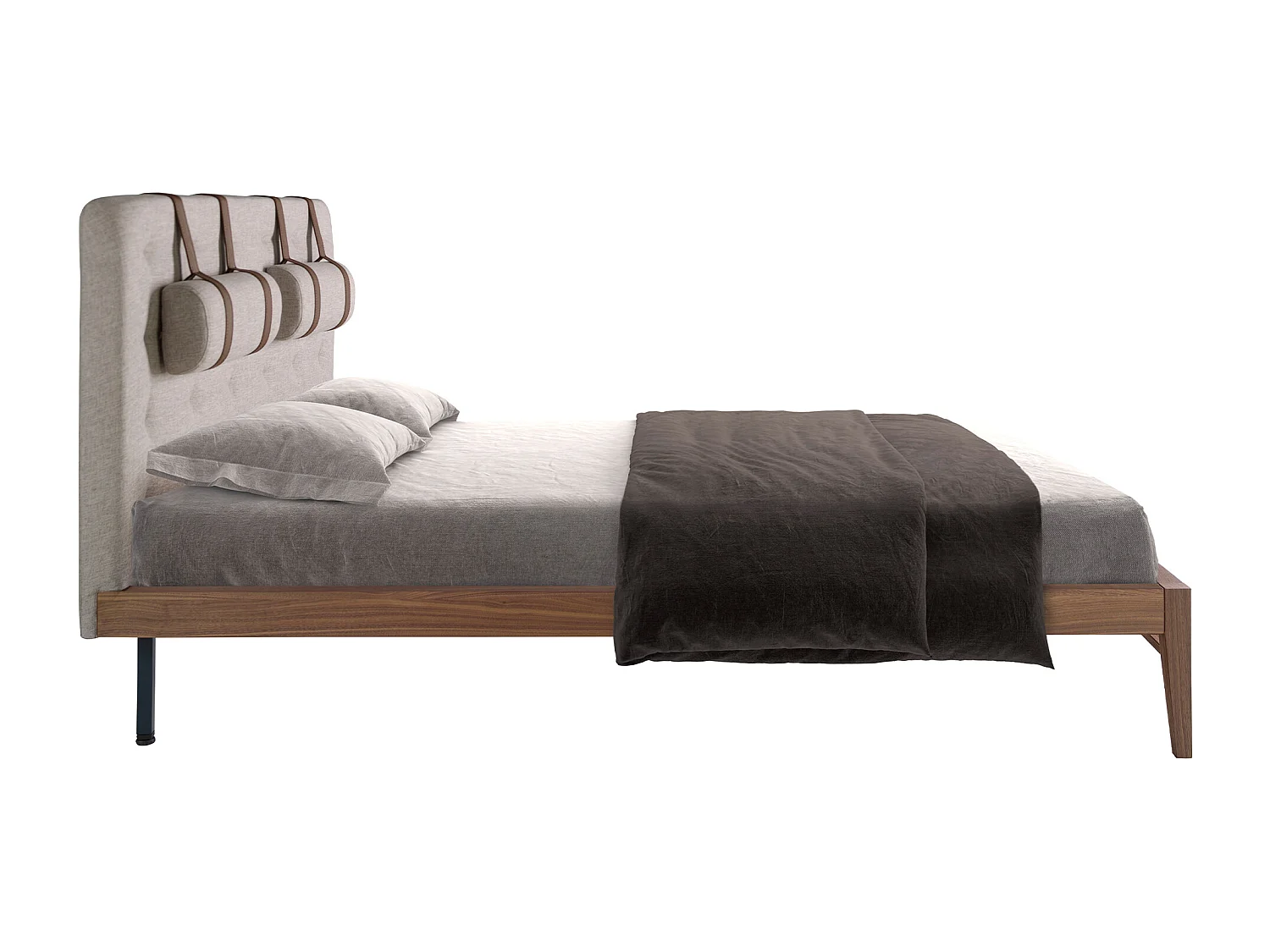 Lit tufté en tissu gris 7179 ANGEL CERDA