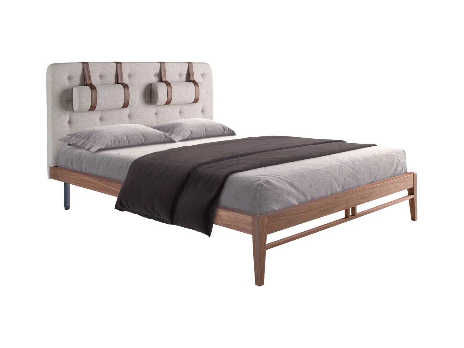 Lit tufté en tissu gris 7179 ANGEL CERDA