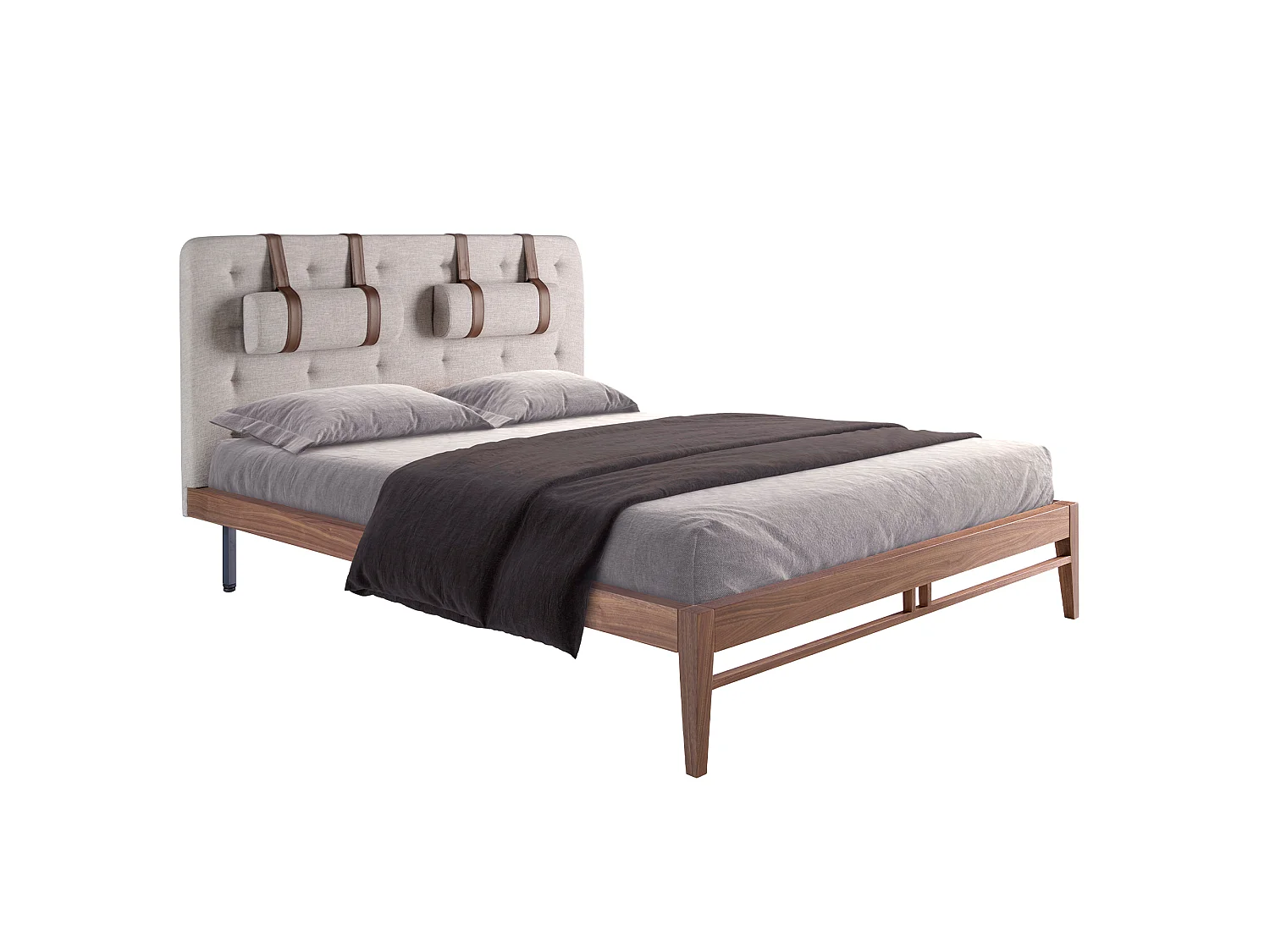 Lit tufté en tissu gris 7179 ANGEL CERDA