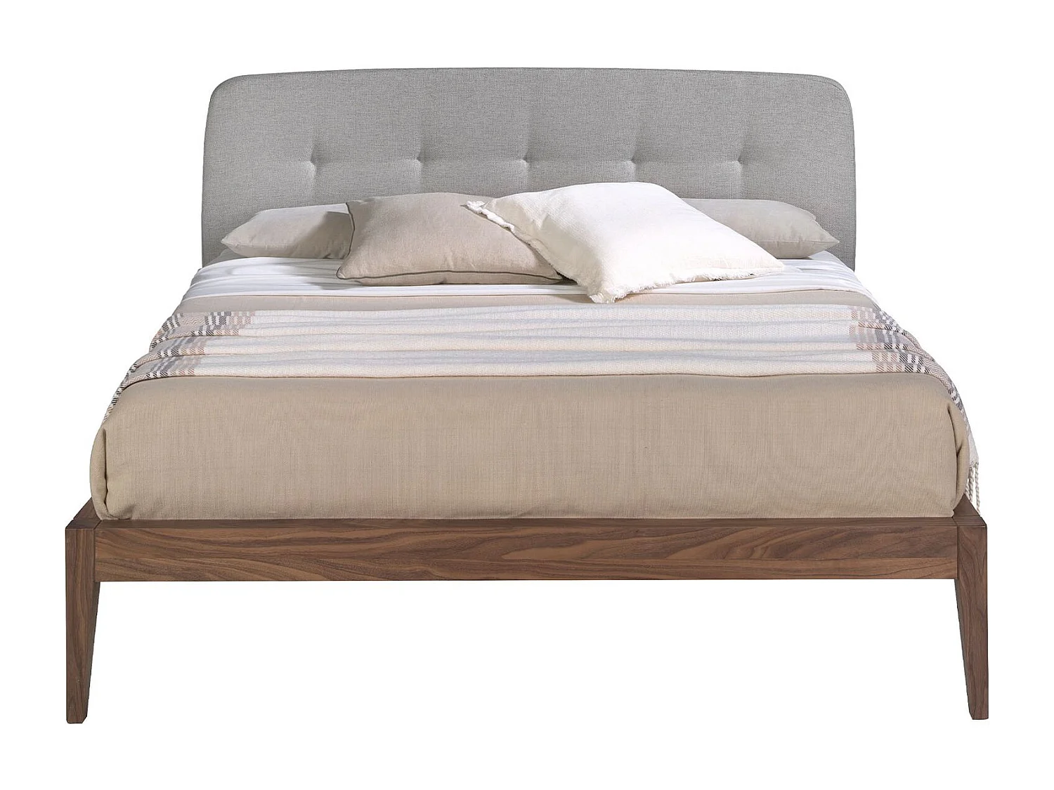 Bett mit grauem Stofftufting 7177 ANGEL CERDA