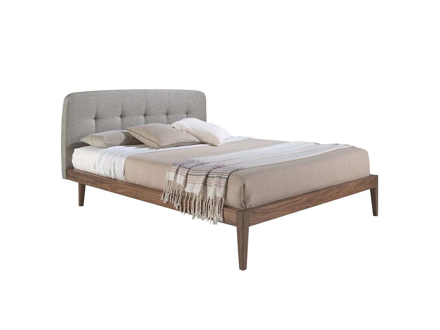 Lit tufté en tissu gris 7177 ANGEL CERDA