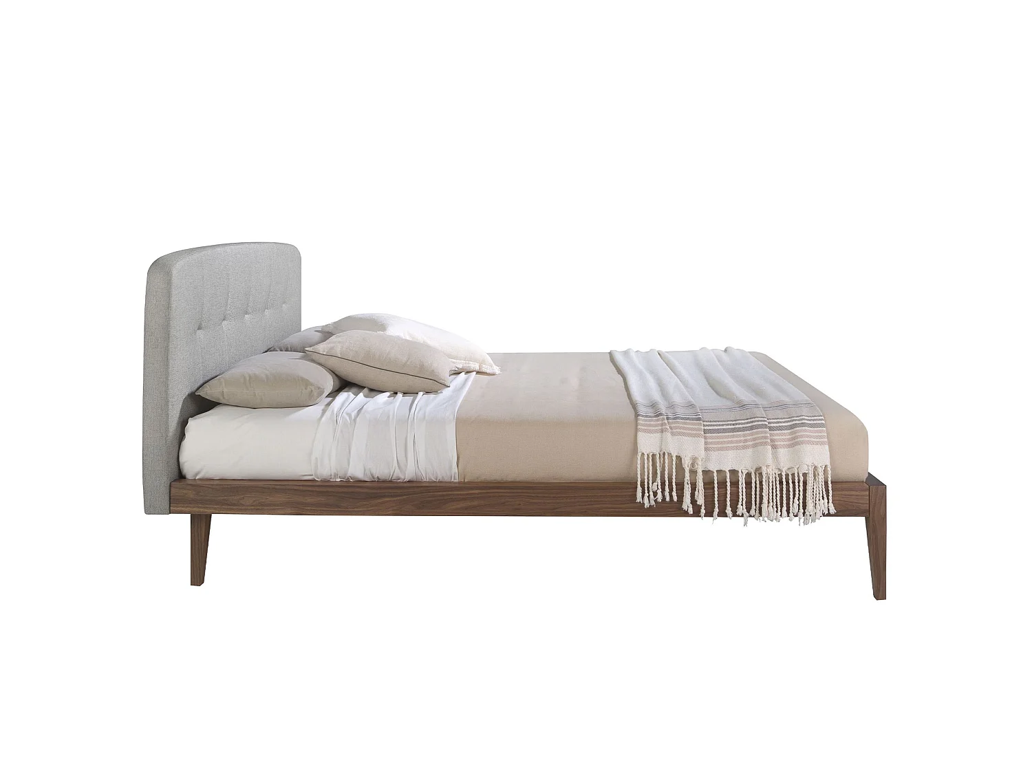 Lit tufté en tissu gris 7177 ANGEL CERDA