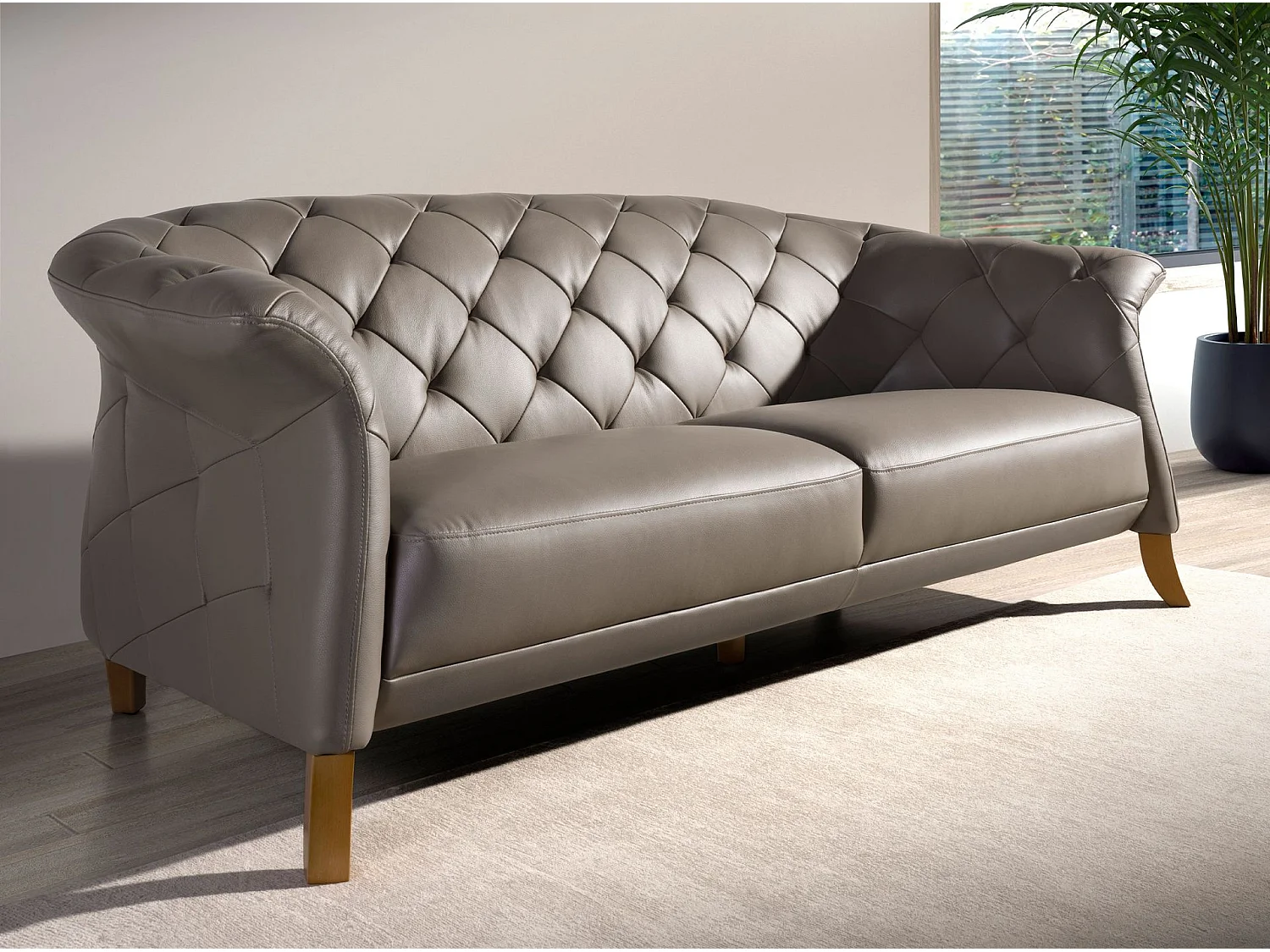 Canapé Chester 2 places cuir gris 6187 ANGEL CERDA