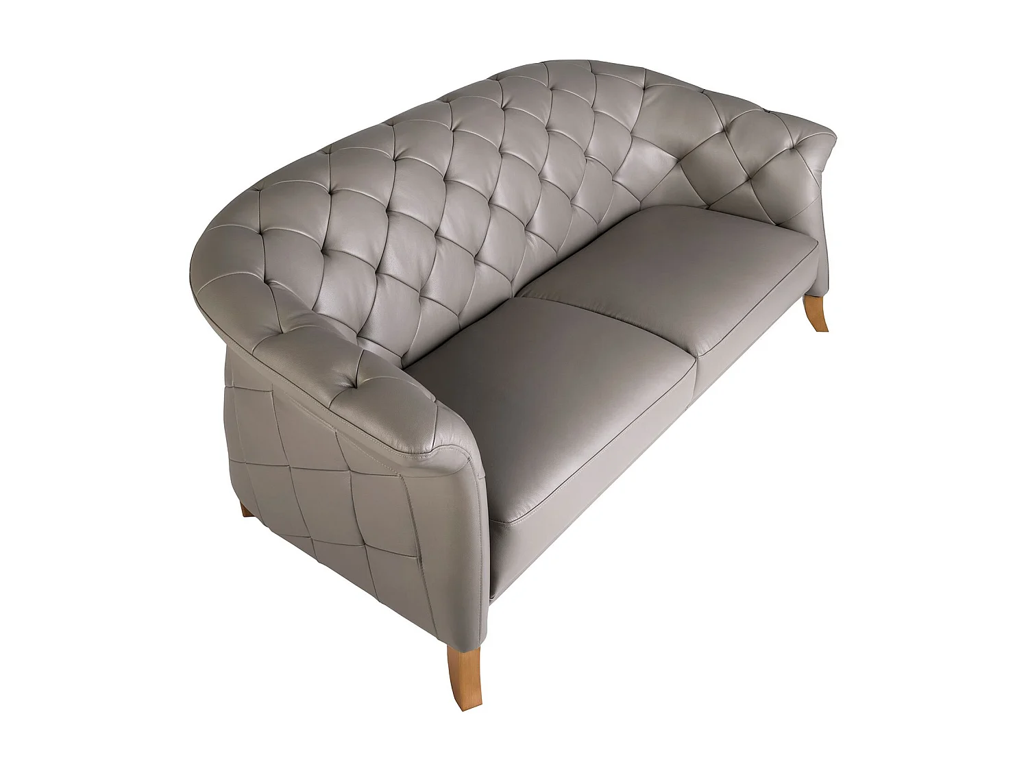 Canapé Chester 2 places cuir gris 6187 ANGEL CERDA