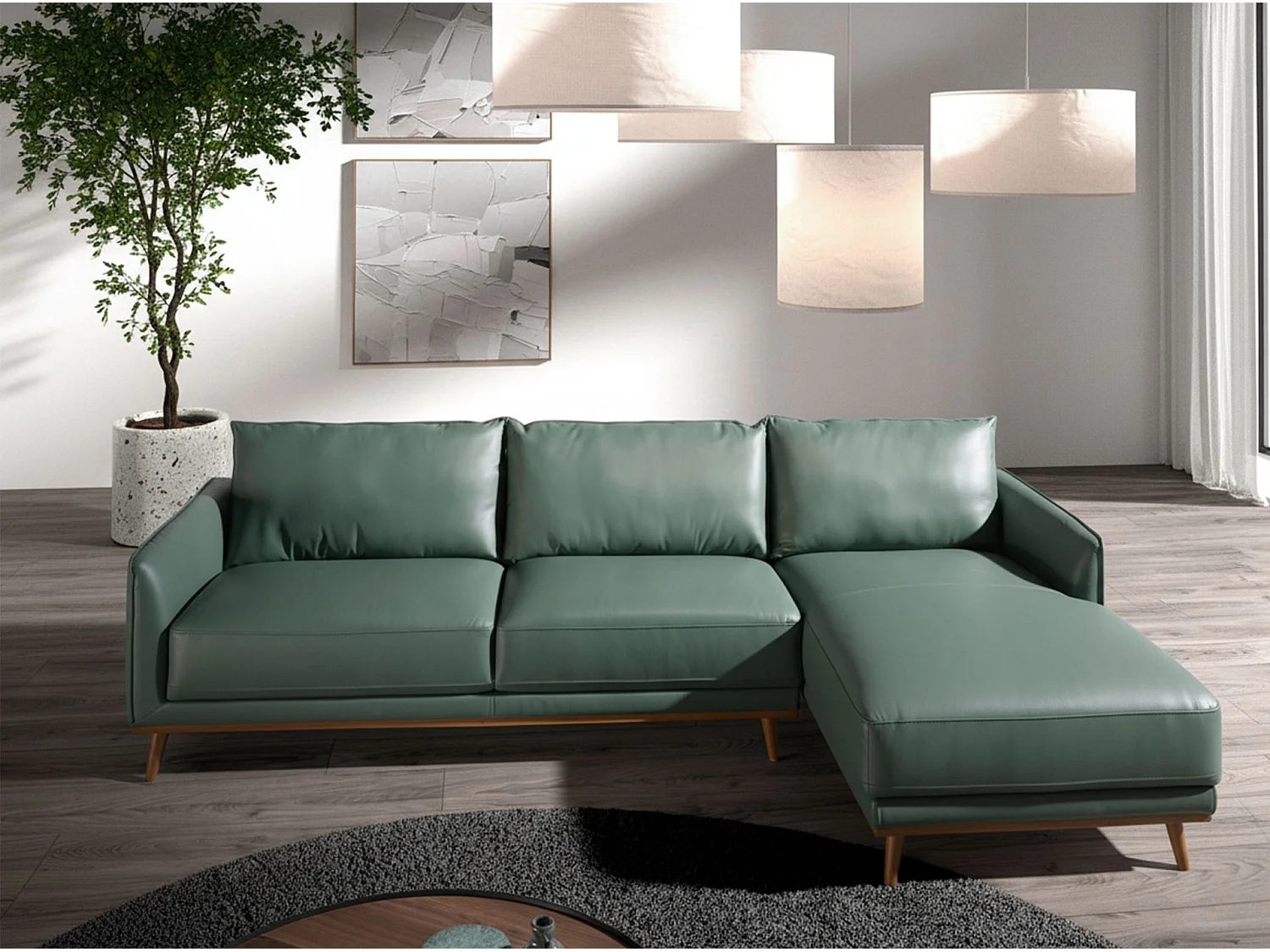 Rechterbank in groen leer 6199 ANGEL CERDA