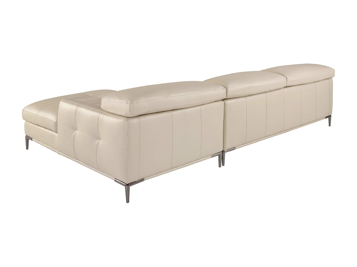 Chaiselongue-Sofa rechts sandfarbenes Leder  6201 ANGEL CERDA