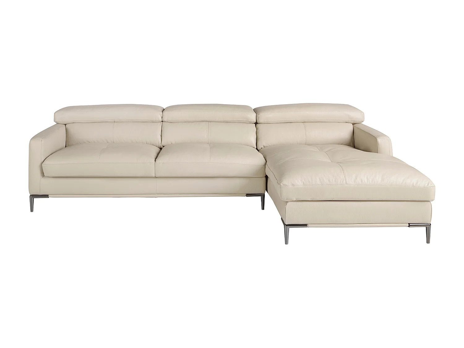 Canapé chaise longue droite cuir de sable 6201 ANGEL CERDA