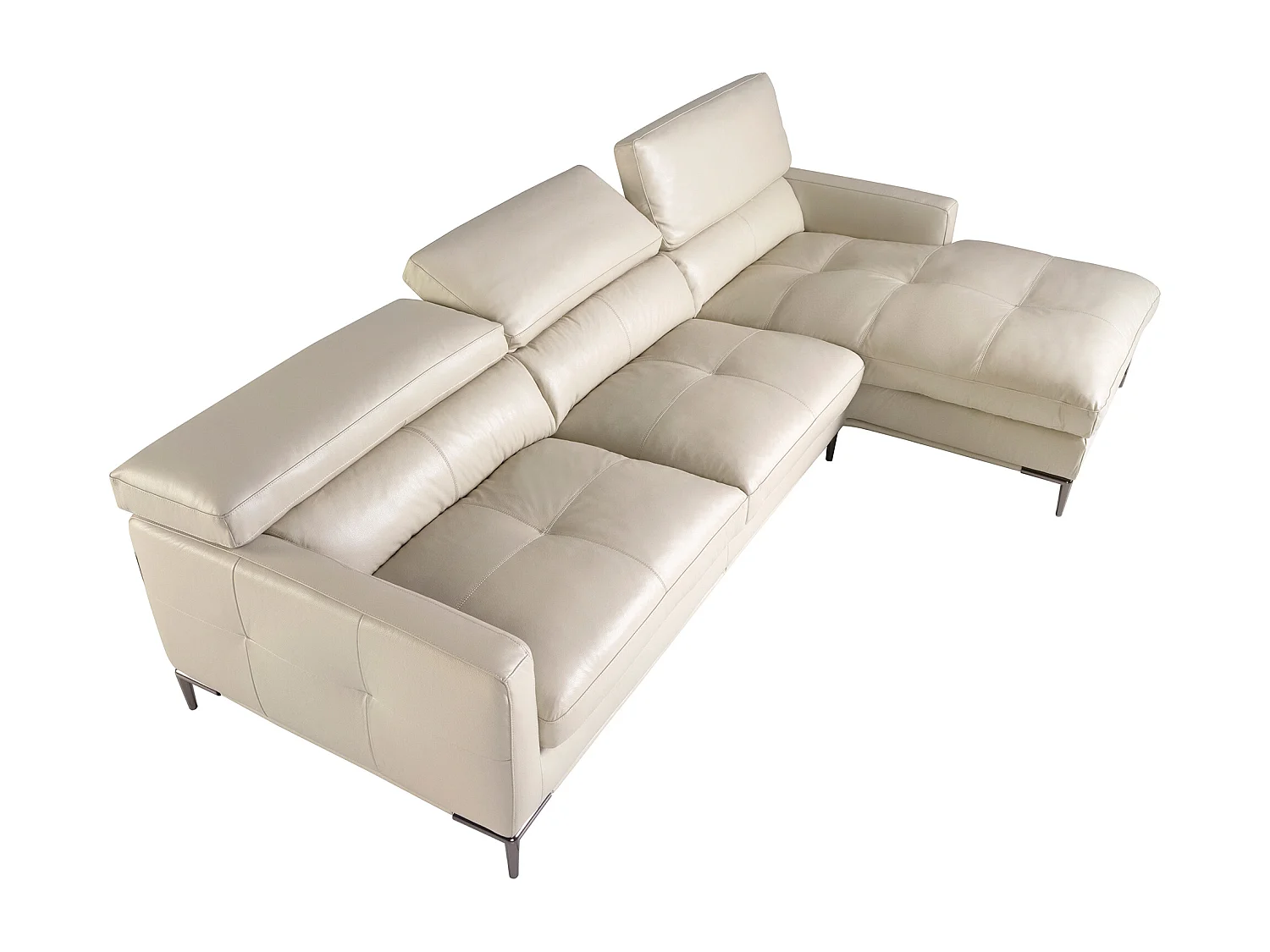 Canapé chaise longue droite cuir de sable 6201 ANGEL CERDA