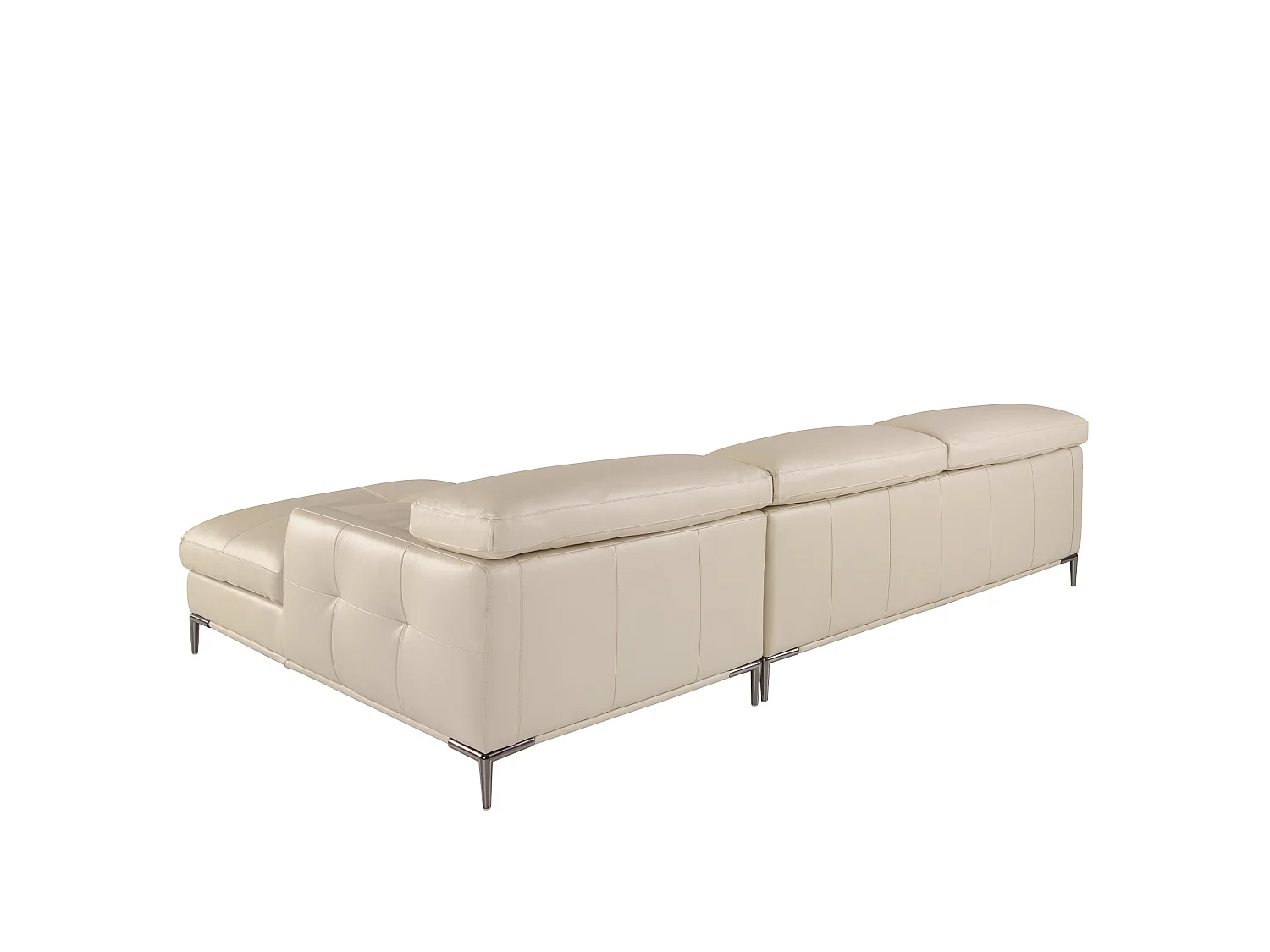Canapé d'angle convertible 5 places avec coffre en cuir turquoise