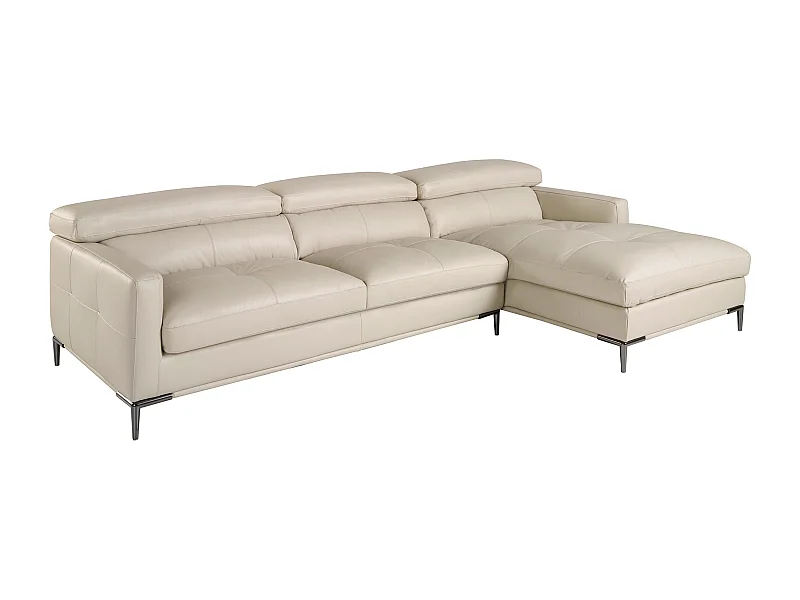 Chaiselongue-Sofa rechts sandfarbenes Leder  6201 ANGEL CERDA