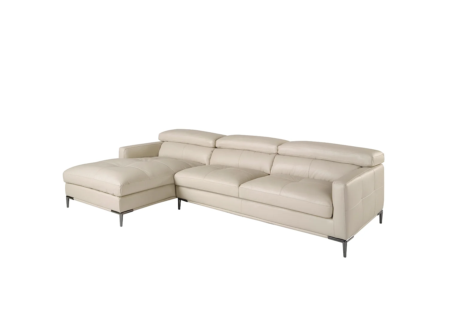 Linker chaise longue bank zand leer