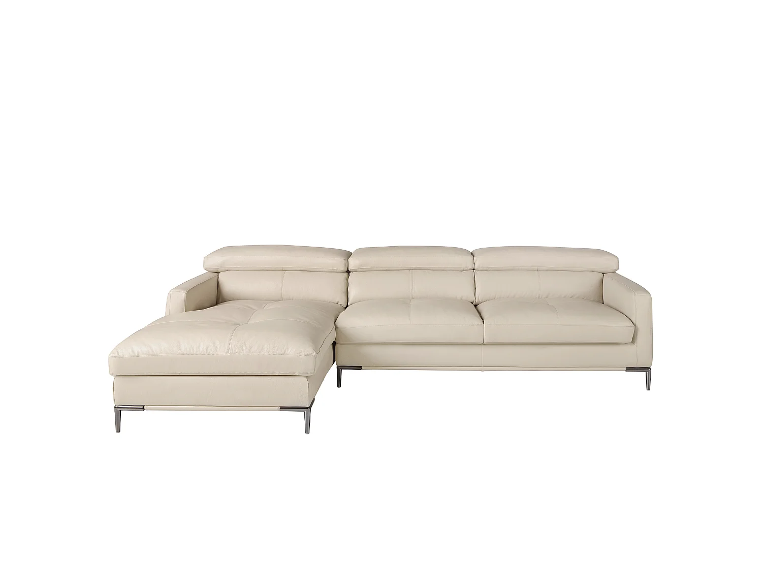 Linker chaise longue bank zand leer