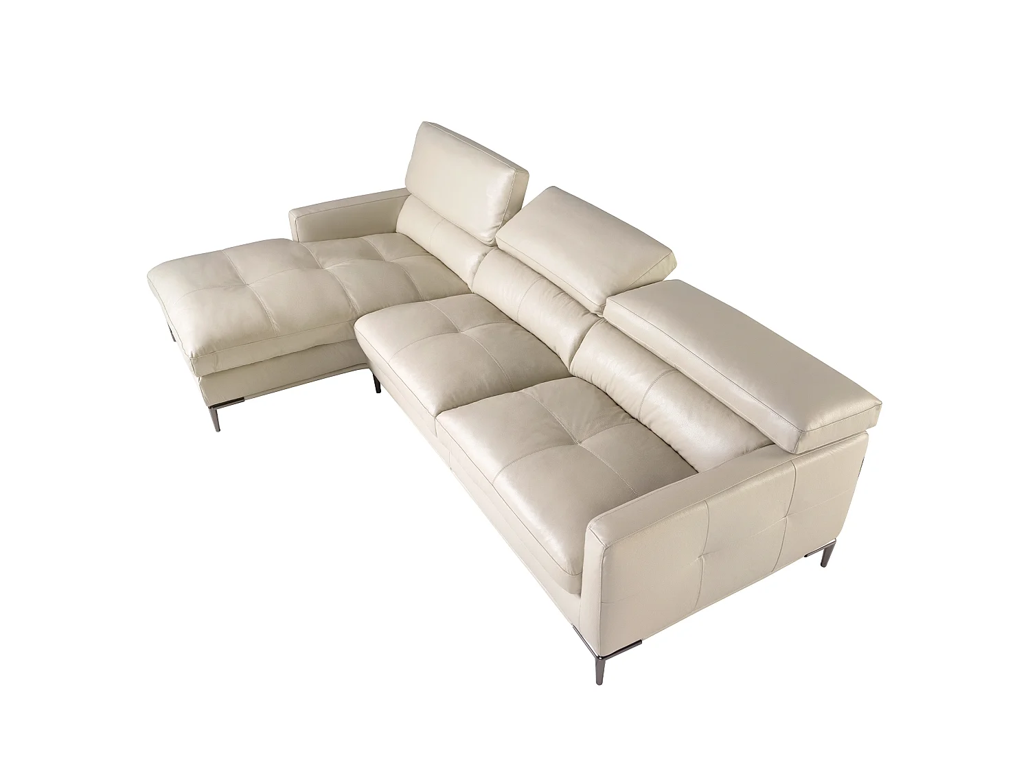 Linker chaise longue bank zand leer