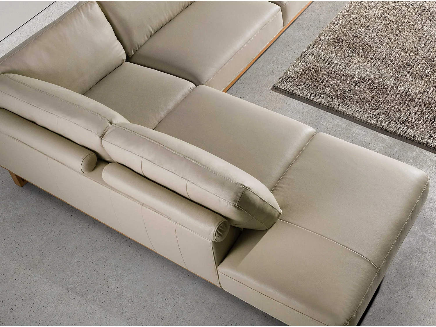 Ecksofa links Leder sand 6204 ANGEL CERDA