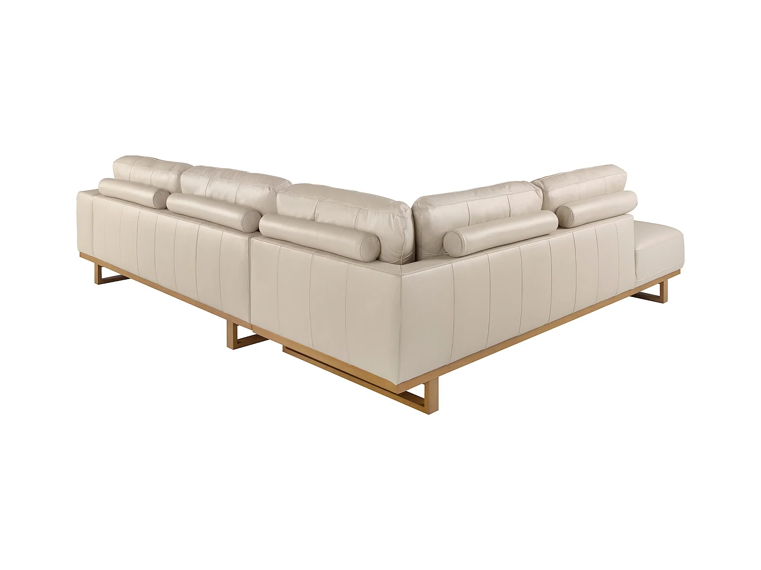 Canapé d'angle gauche en cuir sable 6204 ANGEL CERDA