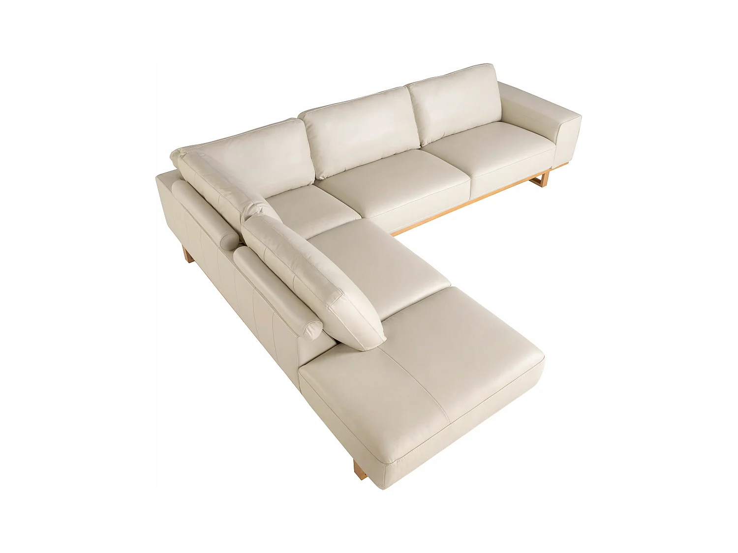 Canapé d'angle gauche en cuir sable 6204 ANGEL CERDA