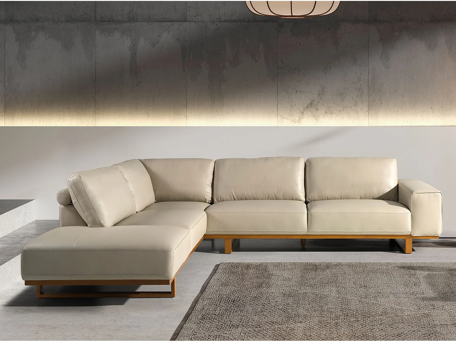 Ecksofa links Leder sand 6204 ANGEL CERDA