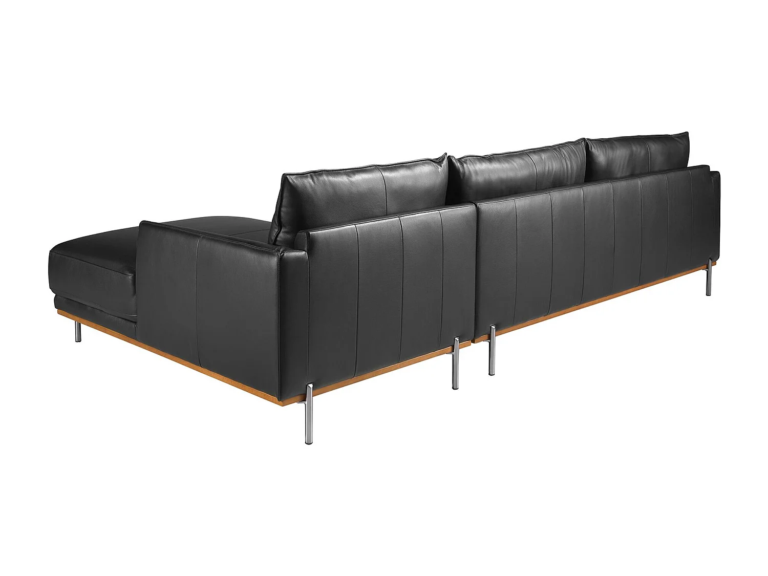 Divano chaise longue destro in pelle nera 6197 ANGEL CERDA