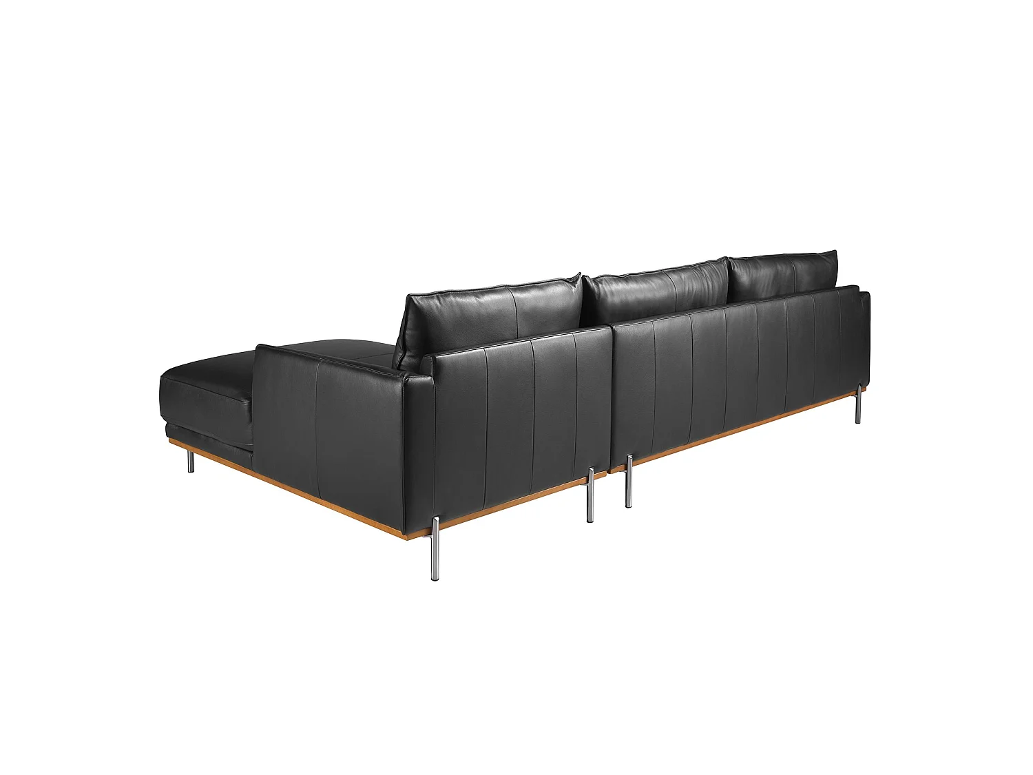 Canapé d'angle droite en cuir noir 6197 ANGEL CERDA