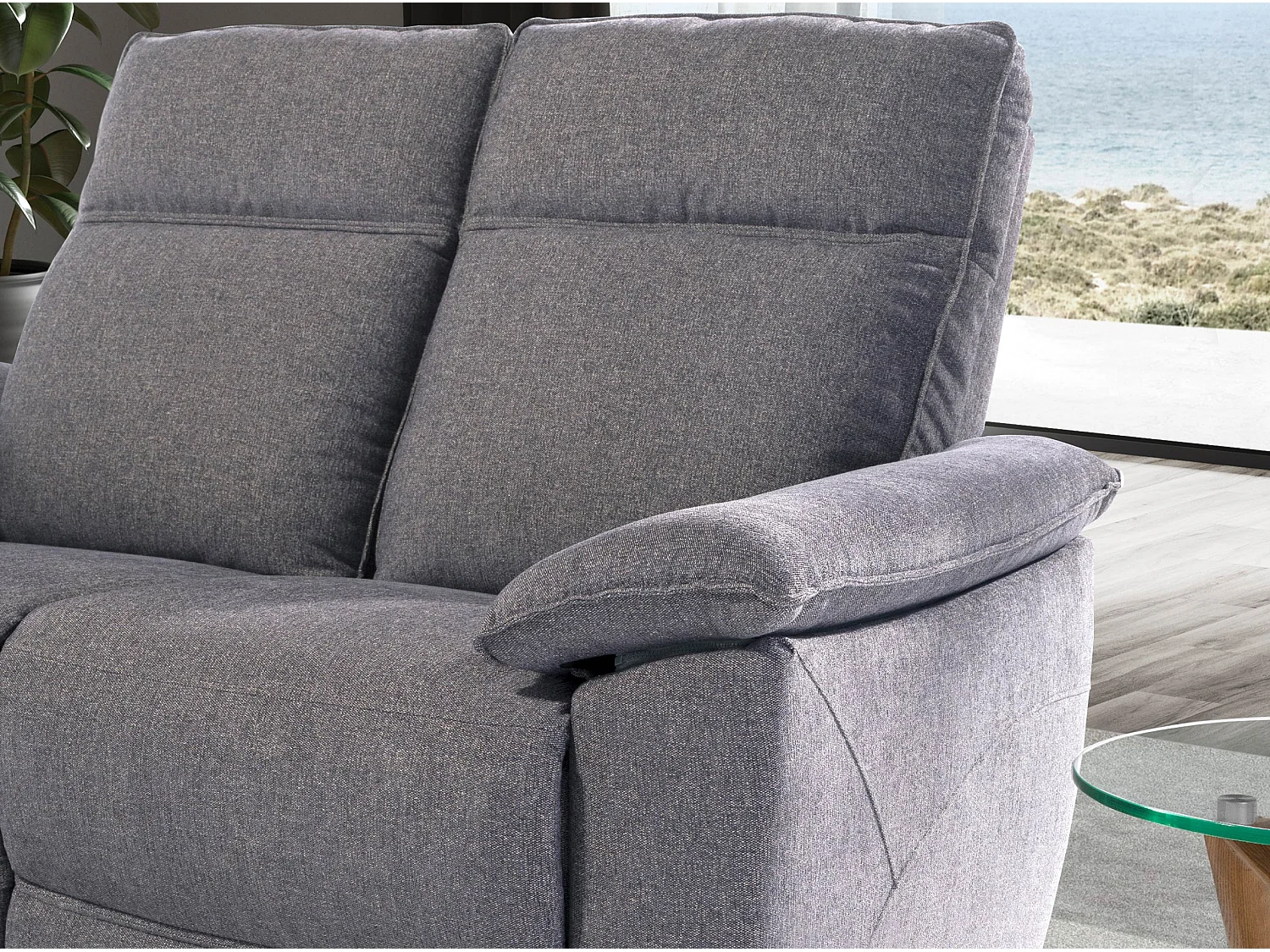 Canapé 2 places en tissu gris 6191 ANGEL CERDA