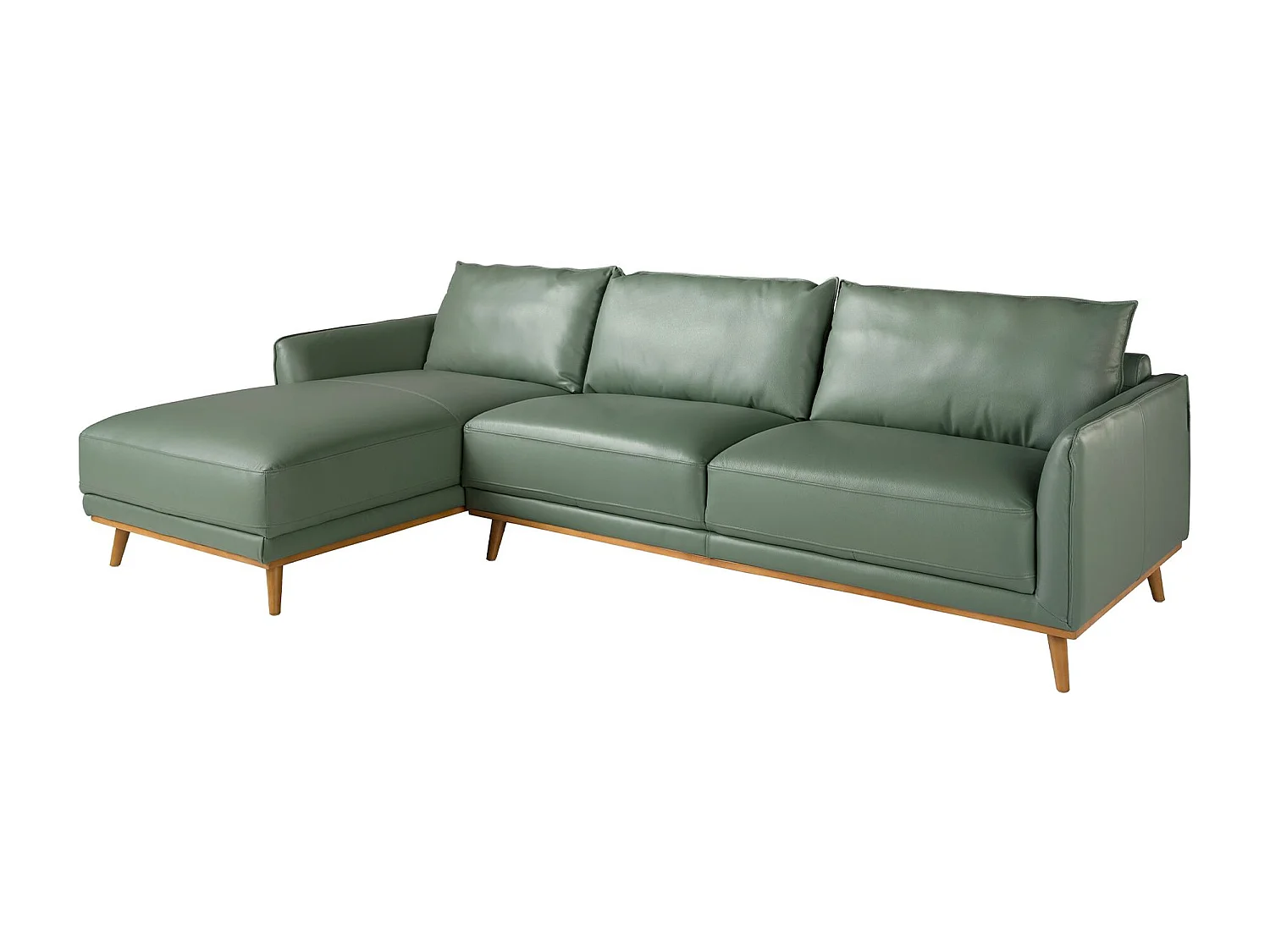 Linkes Chaiselongue-Sofa aus grünem Leder 6200 ANGEL CERDA