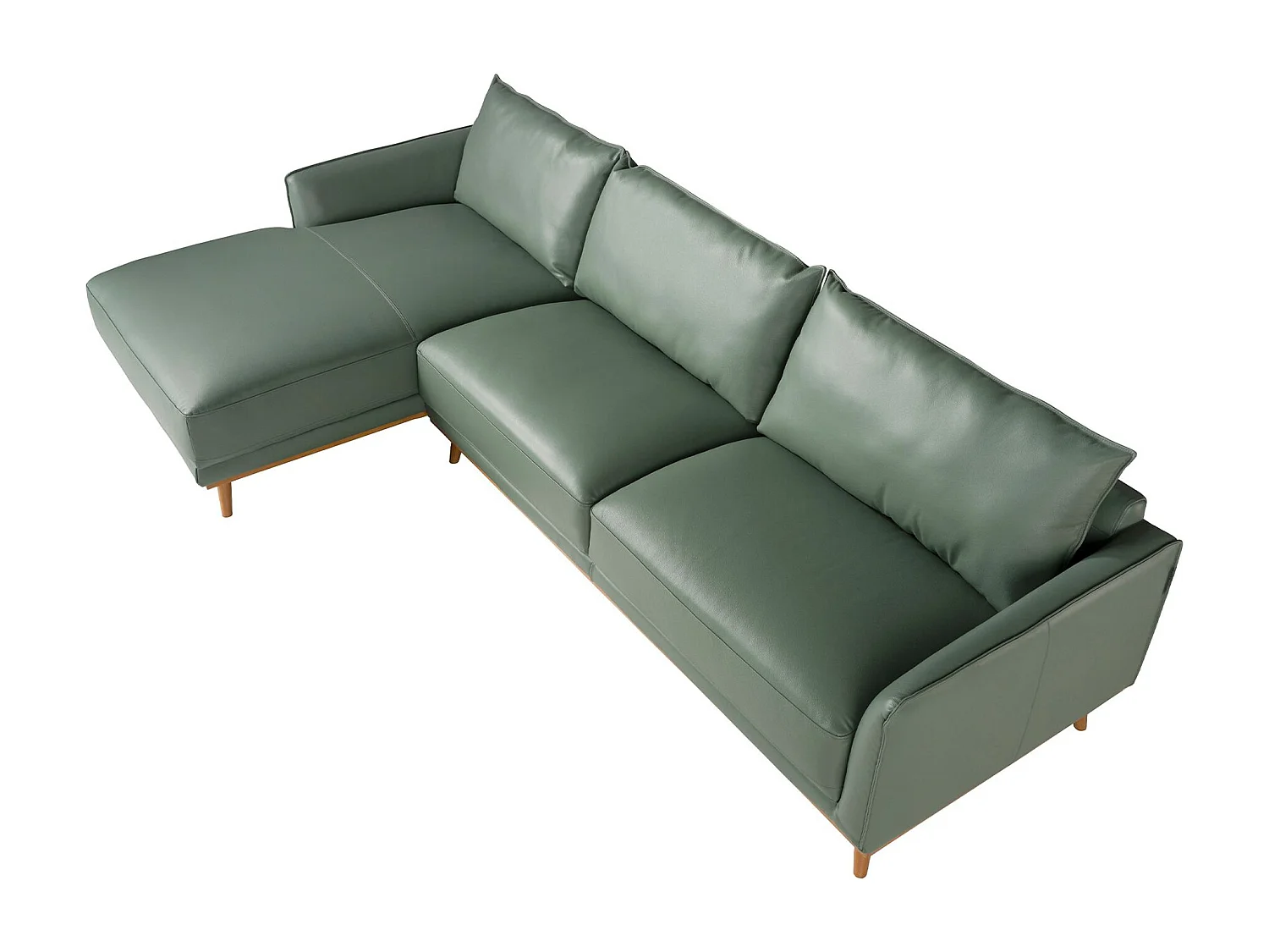Linkes Chaiselongue-Sofa aus grünem Leder 6200 ANGEL CERDA