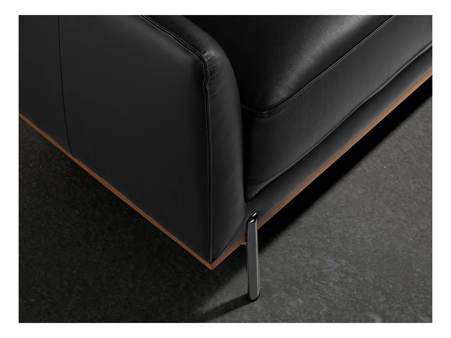 Lewy szezlong sofa czarna skóra