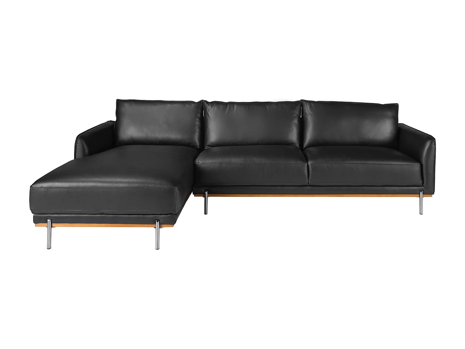 Lewy szezlong sofa czarna skóra 6198 ANGEL CERDA
