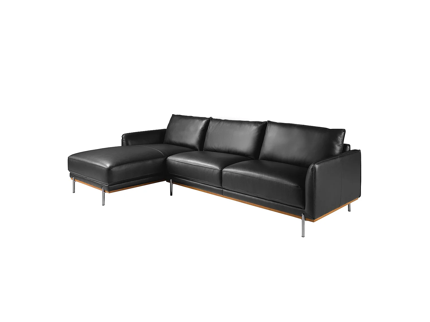 Canapé d'angle gauche en cuir noir 6198 ANGEL CERDA