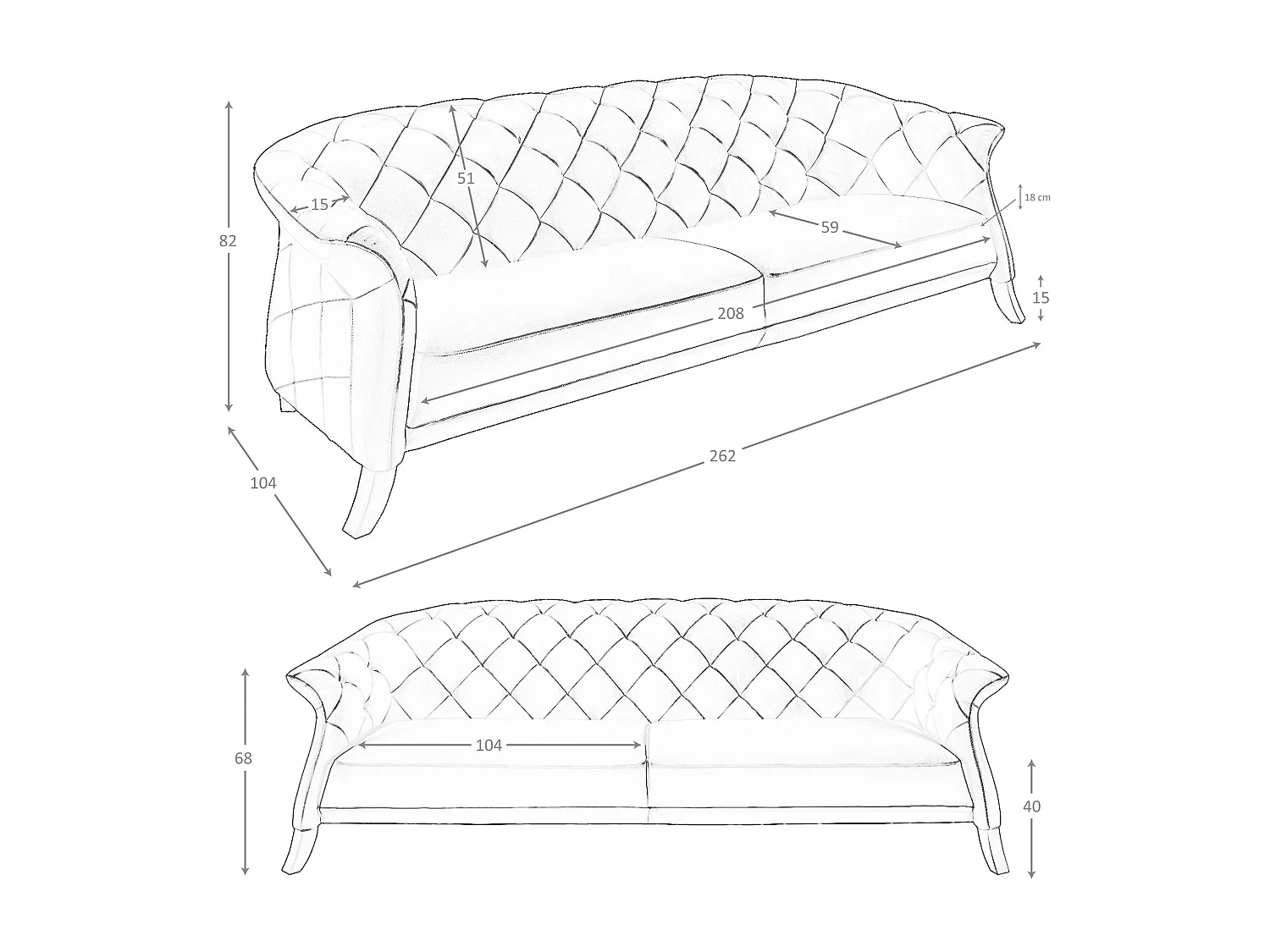 Canapé chester 3 places cuir gris 6188 ANGEL CERDA