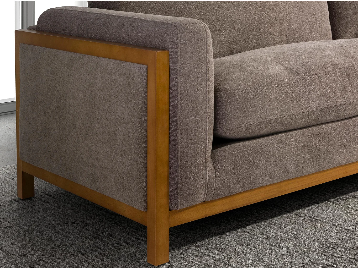 Sofá 3 plazas tela marrón  6186 ANGEL CERDA