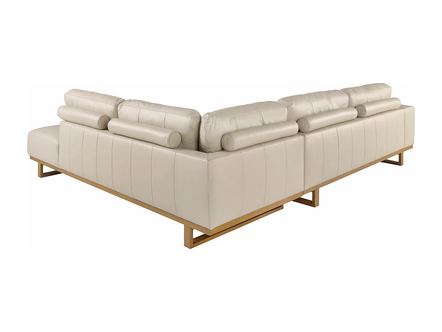 Canapé d'angle droit en cuir sable 6203 ANGEL CERDA