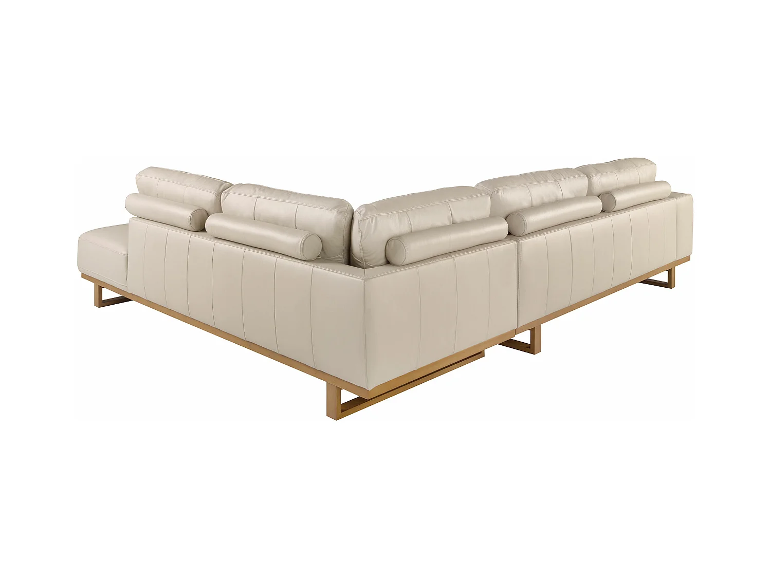 Canapé d'angle droit en cuir sable 6203 ANGEL CERDA