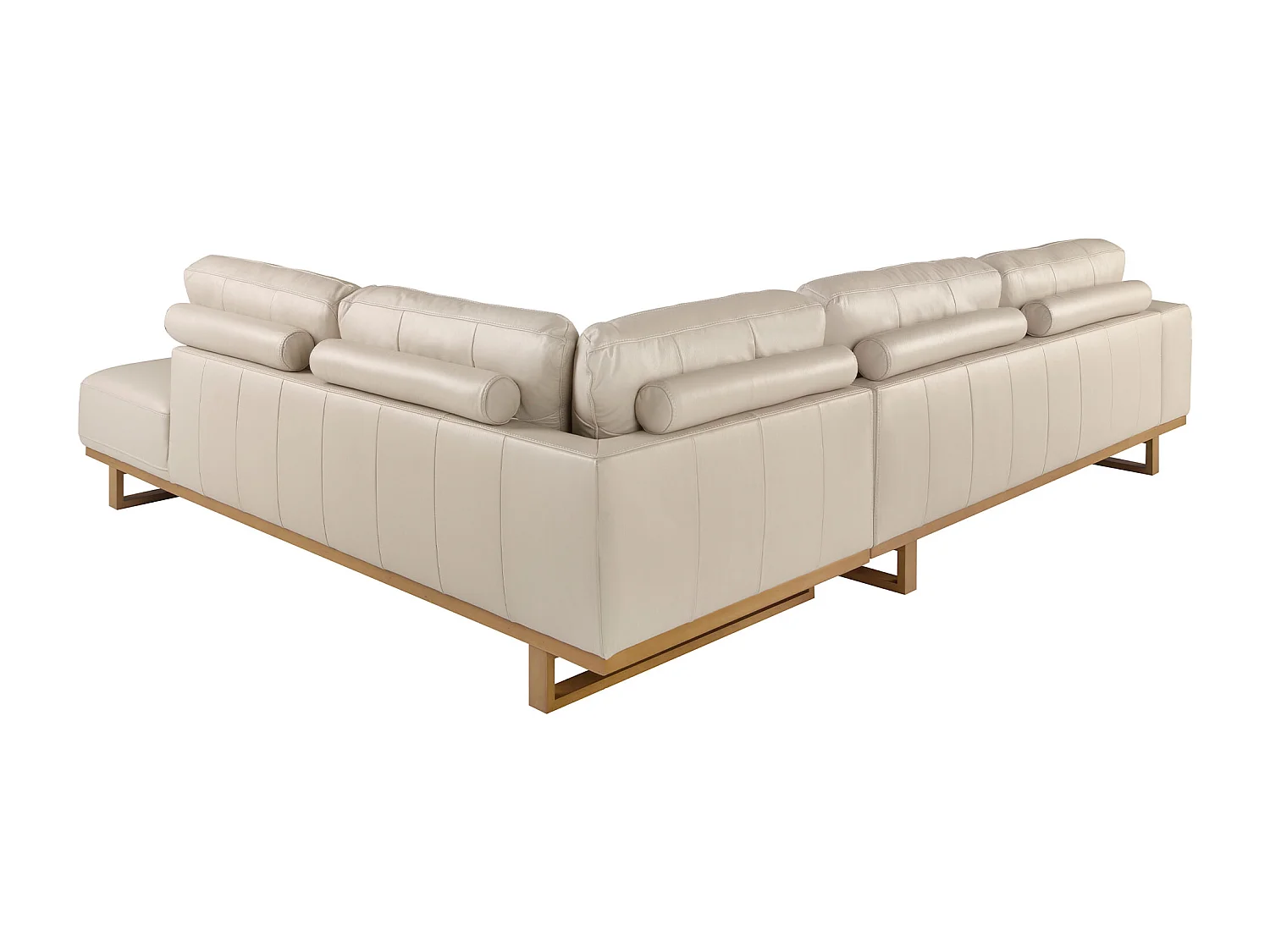 Canapé d'angle droit en cuir sable 6203 ANGEL CERDA