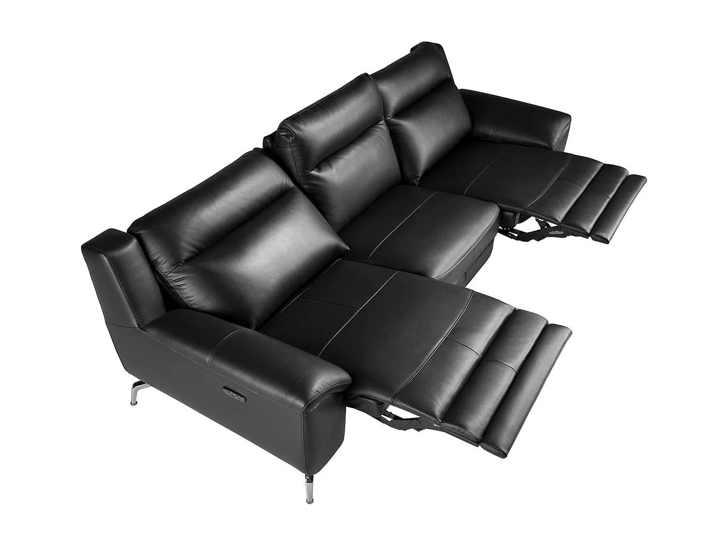 3 zits lederen relax bank zwart 6194 ANGEL CERDA