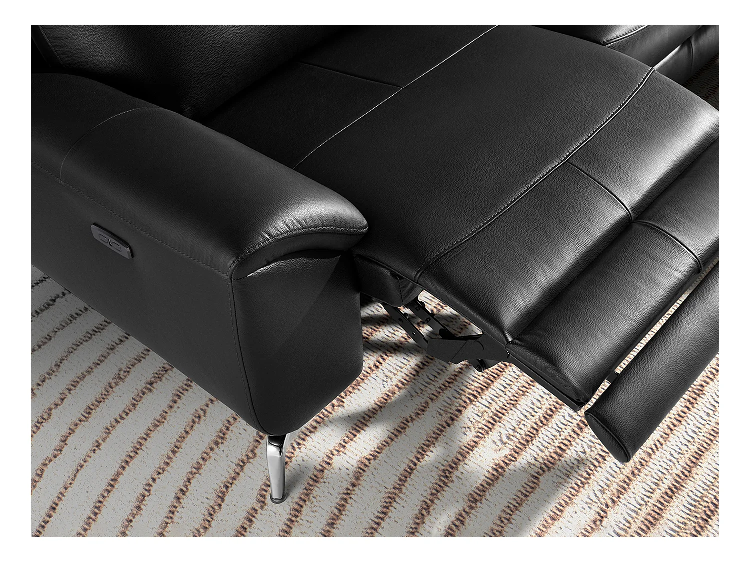 3 zits lederen relax bank zwart 6194 ANGEL CERDA